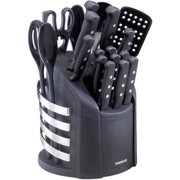 Farberware 17-Piece Never Needs Sharpening Carousel Knife and Tool Set in Black