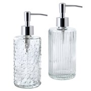 Allure Home Retro Chic Mix and Match 2Pc Textured Glass Lotion Pump Set